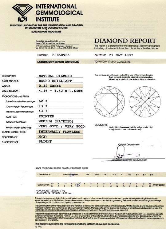 Foto 9 - Diamant 0,32 Brillant IGI Lupenrein Wesselton VG, D5023