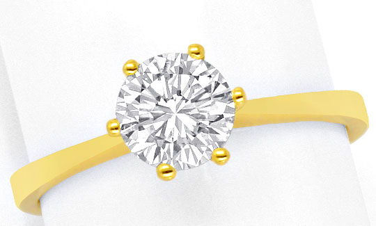 Foto 2 - Brillant-Diamant-Krappen-Ring 18K Gelbgold Einkaraeter, R2453