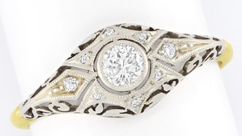 Foto 1 - Antiker Art-Deco-Ring mit 0,24ct Diamanten, S5932