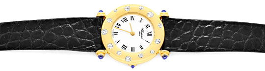 Foto 1 - Chopard Damen Uhr Gelbgold-Diamanten Safire Topuhr Neuz, U1227